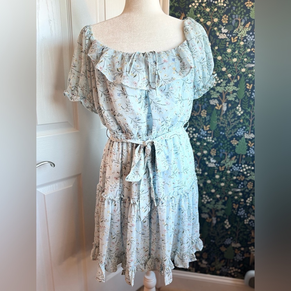 Floral Blue Mini Dress​